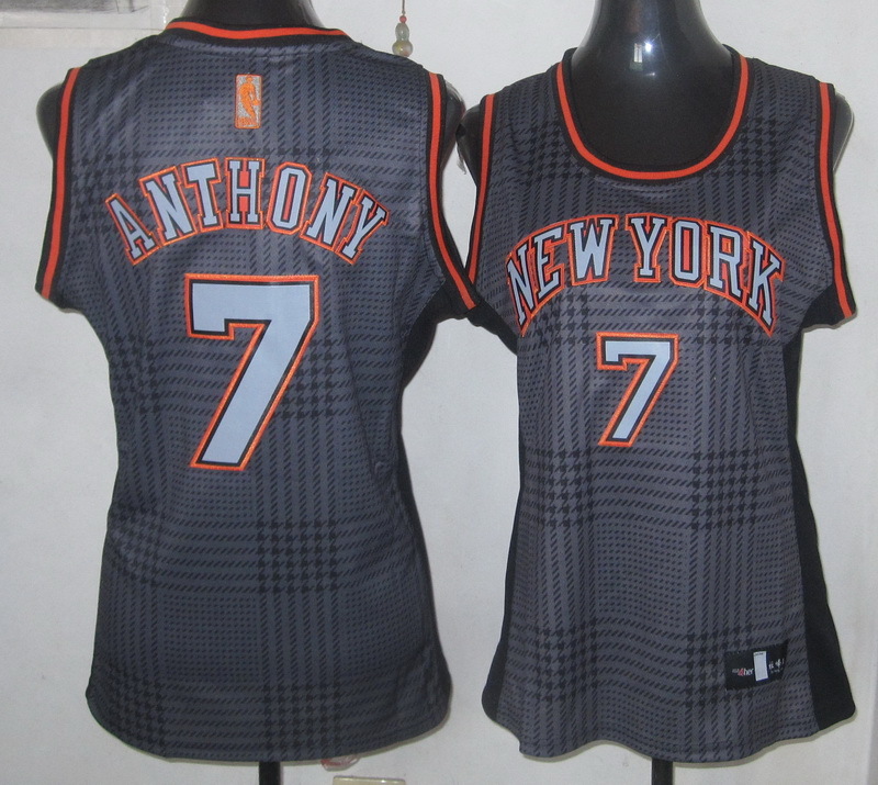 2017 Women NBA New York Knicks #7 Anthony grey jersey->women nba jersey->Women Jersey